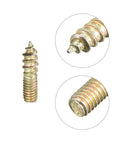 Heavy Duty Double Ended Threaded Dowel Screws And Hanger Bolts Set For Wood Furniture Joins M4 To M10, close-up of threaded metal screws