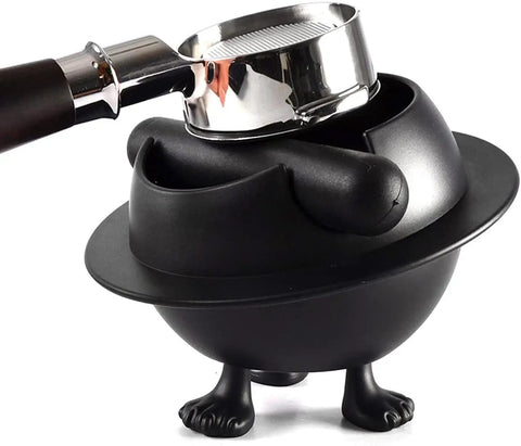Compact No Stress ABS Plastic Espresso Knock Box Featuring A Quiet Detachable Rubber Striker And Non Slip Base for portafilter cleanup.
