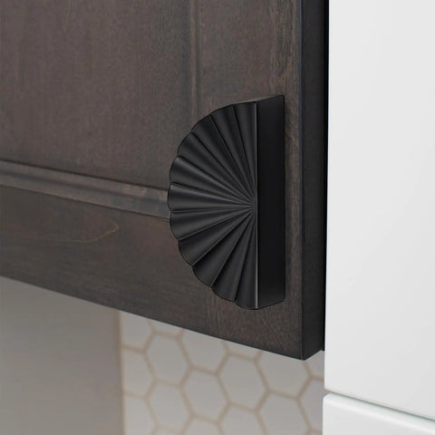 Matte Black Cabinet Pulls 3 Inch Center To Center 2 Pack for kitchen cabinets on wooden door, sleek design hardware