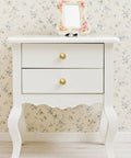 White dresser with Slick Brushed Matte Brass Cabinet Handle And Drawer Pull Knob 2.8 Cm Single Hole Mid Size Furniture Pulls