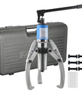 Pro Level 15 Ton Hydraulic Bearing Gear Puller With Smooth Bidirectional Power And Rock Solid Alloy Steel Claws, kit with case and accessories.