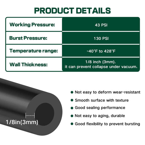 Garage-Ready Car Vacuum Hose Kit Set With 6 Five-Foot Hoses And 113 Connectors product details showing specs and features