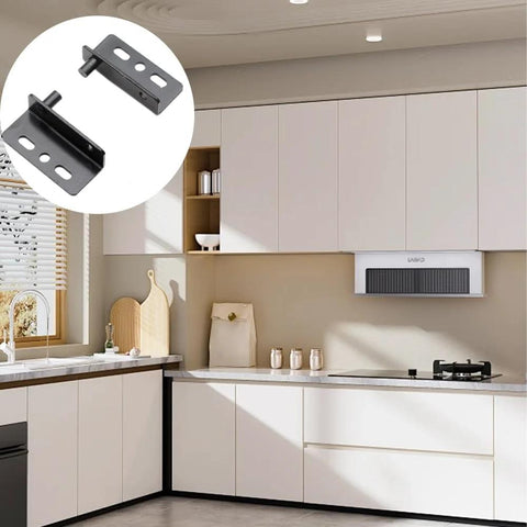 Beefy Heavy Duty Concealed Shaft Pivot Hinge Set for Wood Doors Cabinets and Furniture with Bushing Black Iron