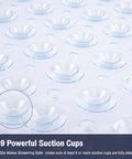 Square Shower Mat And Bathtub Grip Clear Non Slip Tub Floor Cover With Heavy Suction Nubs featuring 169 suction cups for safety.