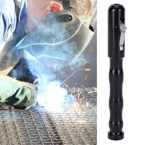 Welder using TIG Wire Feed Pen For Easy Welding, Finger Feeder And Rod Holder For Soldering Equipment alongside the tool.