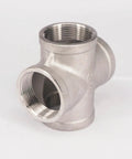 1-1/2 Inch BSP Female Cross 304 Stainless Steel 4 Way Pipe Fitting For Water Oil Air Systems, Heavy Duty Connector, Corrosion Resistant Plumbing Fitting With Leak Proof Seal