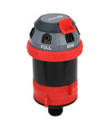 Badass Rotary Gear Drive Lawn And Garden Sprinkler Head With Smooth Rolling Wheels Quick Snag Hose Hookup in red and black.