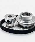 Check Out This Sick 2GT Timing Pulley Kit With 20T And 40T Gears For A Sweet 2 To 1 Speed Reduction Including 6mm Belt Width Multi Bore Transmission Wheels That Will Make Your Build Run Smooth As Butter. 2GT aluminum timing pulleys, 20T and 40T, with 6mm GT2 belt