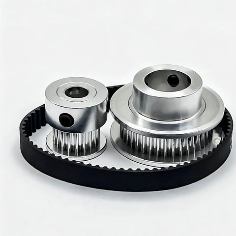 Check Out This Sick 2GT Timing Pulley Kit With 20T And 40T Gears For A Sweet 2 To 1 Speed Reduction Including 6mm Belt Width Multi Bore Transmission Wheels That Will Make Your Build Run Smooth As Butter. 2GT aluminum timing pulleys, 20T and 40T, with 6mm GT2 belt
