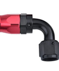 6AN Hose End Fitting 90 Degree Swivel for CPE Braided Hose Aluminum 6061 T6 Black and Red Beefy Built Tough Design Nine Sixteenths UNF Thread Heavy Duty Inline Connector With 1500 PSI Maximum, black and red