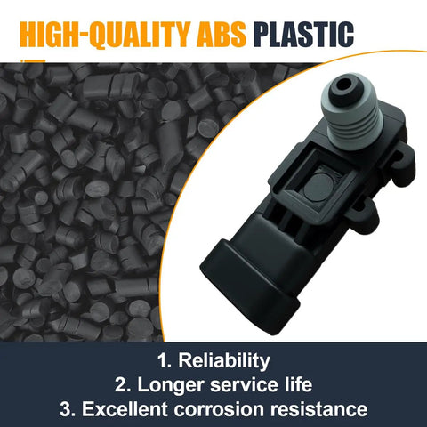 Car Fuel Tank Pressure Sensor OEM 16238399 12219388 16196060 Black With High Quality Plastic Housing, close-up angle