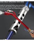 Heavy Duty 1500W Paint Sprayer Gun For Exterior Wall Putty And Real Stone Coatings Featuring Stainless Steel Pump, close-up of spraying nozzle.