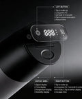 Smart Vacuum Coffee Bean Storage Canister With Digital Temp And Humidity Gauge 650Ml showing user interface and functions on top