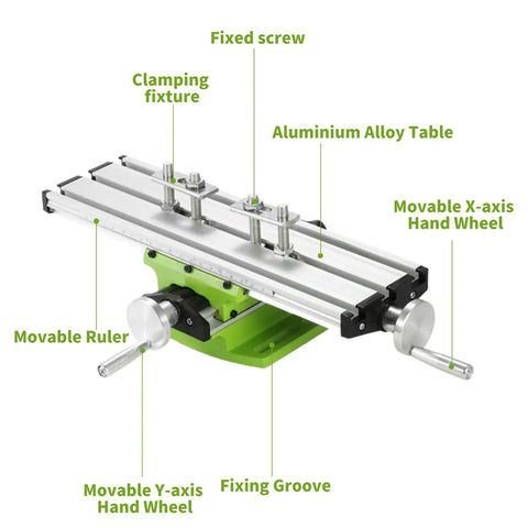 12.2 Inch Mini Milling Machine Worktable With X Y Compound Slide For Drilling Press And Bench Drill Multifunction Aluminum Alloy Table