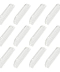 12 Pack Transparent Acrylic Drawer Pulls 2 Inch Mini Clear Glass Look Cabinet Handles arranged in a grid