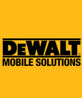 DeWALT MOBILE SOLUTIONS logo on a bright yellow background showcasing brand identity.