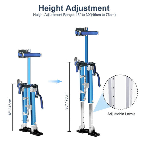18 To 30 Inch Adjustable Drywall Stilts Durable Professional Grade Lightweight Aluminum Tool Stilt For Sheetrock Painting