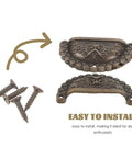 Antique Bronze Lion Head Cabinet Pulls 2.75 Inch Vintage Half Round Dresser Handles for Wardrobe Cupboard Drawer Hardware Set of 2