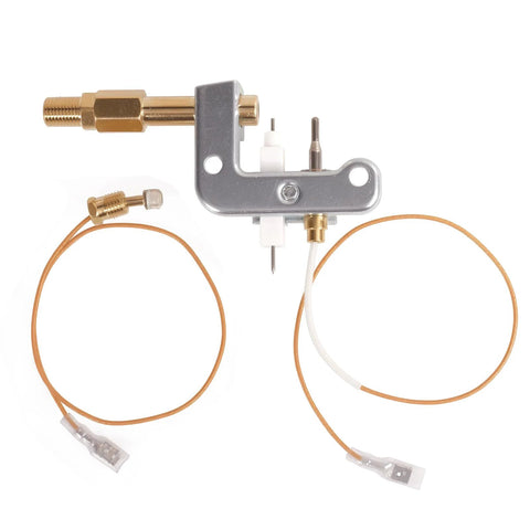 Pilot assembly for portable Buddy Mr. Heater propane heater; two copper tubes with brass fittings.