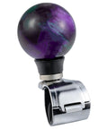Ball Shape Steering Wheel Spinner Knob for Tractors Forklifts and Lawn Mowers One Hand Turn Aid Grip Suicide Style Power Handle Dark Purple Durable Resin and Metal Construction