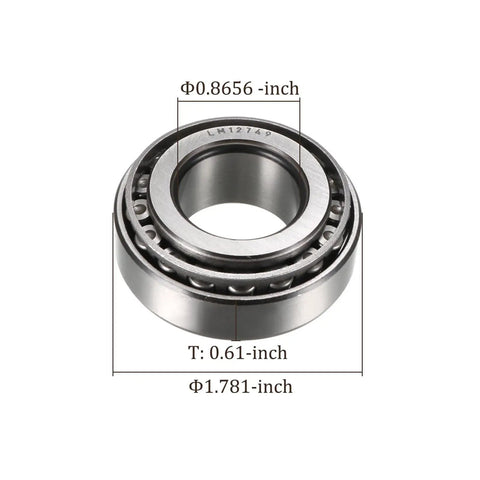 2Pc LM12749 LM12710 Tapered Roller Bearing Set Chrome Steel Cone And Cup For Conveyor Systems 0.8656 Inch By 1.781 Inch By 0.61 Inch Bearing Size Durable High Temp Wear Resistant Machinery Part