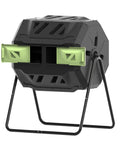 43 Gallon Outdoor Tumbler Compost Bin With Dual Compartment Design Rotating Garden Composter For Efficient Aeration And No Fuss Two Step Composting Green Door