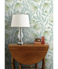 Badass Botanical Modern Vinyl Wallpaper With Smooth Leather Texture Heavy Duty Commercial Wallcovering Custom Printed Just For You For Offices Hotels And Major Event Spaces featuring subtle leaf patterns in green.