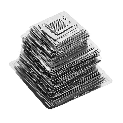 Hella Solid 130 Piece BGA Rework Stencil Kit For Laptop And Desktops With Universal Stainless Steel Mesh Solder Templates That Make Chip Repair A No Brainer