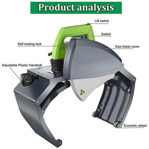 Electric Pipe Cutter With Multispeed Settings Heavy Duty Cutting Tool with saw blade cover and adjustable handball.