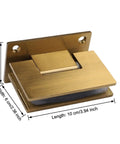 Glass Door Hinges For Shower And Office Partitions With A Smooth 180 Degree Swing And Stable Panels, 10 x 6 cm, 304 stainless steel, gold finish