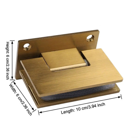 Glass Door Hinges For Shower And Office Partitions With A Smooth 180 Degree Swing And Stable Panels, 10 x 6 cm, 304 stainless steel, gold finish