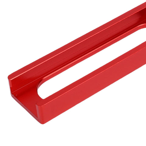 Close-up of red positioning block for Three Quarter Inch Aluminum Bench Dog Set For 19mm MFT Table Holes With Non Slip Pad