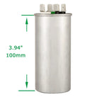 50 5uF Dual Run Capacitor CBB65 370V 440V For Air Conditioners, Condensers And Heat Pumps, Round MFD Capacitor, 100mm height