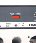 Heavy-Duty Circuit Breaker, Built Like A Tank For 400 Amp Service, control panel showing amp settings and trip button.