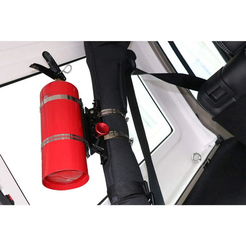 Universal Adjustable Roll Bar Fire Extinguisher Mount Quick Release Bracket For Jeep Truck RV Off Road Heavy Duty Safety Gear Dead Simple Bolt On Rock Solid Trail Ready