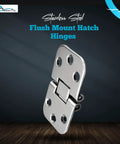 Flush Mount Hatch Hinges 316 Stainless Steel Marine Grade Build Tough As Nails Corrosion Resistant 180 Degree Rotation Ideal For Boats Yachts Doors Motor Boxes And RVs Pack Of 2 shown polished and open on display