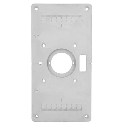 Rock Solid Aluminum Router Table Insert Plate Fits Dcw600 Like A Charm Precision Woodworking Trimmer Ring 235x120mm top view with cutouts