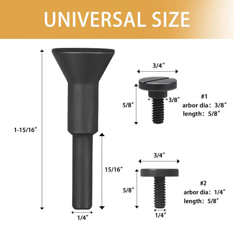 Beefed Up Mounting Mandrel Set For Die Grinder And Rotary Tool With Three Eighths Inch And One Quarter Inch Arbor Holes diagram