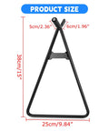 Boss Universal Triangle Kickstand Holder For Dirt Bikes 80cc To 500cc Side Stand Mount dimensions display.