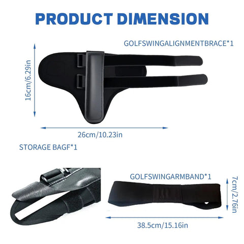 Dimensions of 2 Pack Golf Wrist Training Aid With Real Time Feedback To Fix Wrist Hinge And Arm Posture, includes swing band