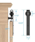5.5 Foot Sliding Barn Door Hardware Kit For Double Doors easy install hangers with dimensions and measurements visible