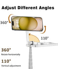 68 Inch Magnetic Selfie Stick Tripod With Aluminum MagSafe Holder showing 360-degree rotating phone stand adjustment