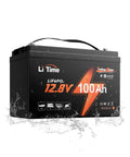 12V 100Ah LiFePO4 Marine Battery for Trolling Motors with Built In 100A BMS and Low Temp Protection, splashing water