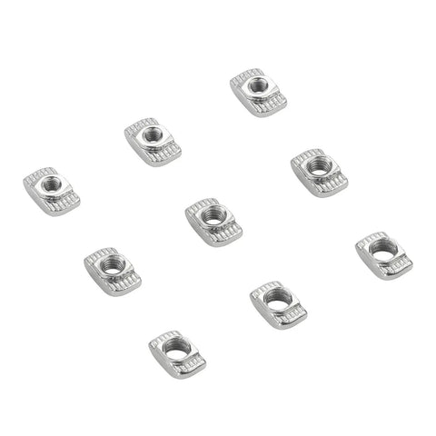 Hammer Head T Slot Nut Kit For Aluminum Profiles, 180 Piece 2020 Series, Carbon Steel, Drop In Fasteners, Rust Proof, Easy Install