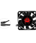 RC Car Cooling Fan Heatsink Set 25mm 28000RPM with spider emblem, connection cables visible