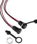5 Pack DC Power Jack Panel Mount Female Connector 5.5x2.1mm With Waterproof Dustproof Cap Pre Soldered 20AWG Wires 150mm Lead Copper Pin