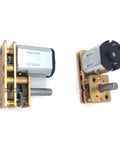 KickAss Mini Dc 12V N20 Gear Reduction Motor With Juiced Variable Speed Up To Two Thousand Rpm Compact Powerhouse Killer Pick For Hot Rod Builds Robotics And Diy Tech Projects, shown from two angles, showcasing gear mechanism and compact design.