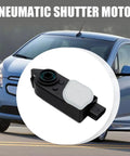 Slick Grille Active Aero Shutter Actuator Motor For Chevy Spark EV Cruze Eco Cadillac ATS CTS shown against a blue car backdrop.