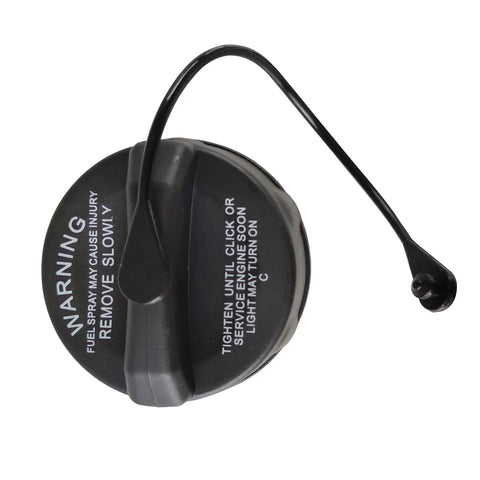 Mitsubishi Gas Cap Replacement For Outlander 2014-2018, Outlander Sport 2013-2019, Eclipse; black cap with warning text.