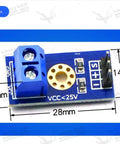 10 Pcs Voltage Detection Modules DC 0 to 25V High Sensitivity Voltage Sensor Board with dimensions 28mm x 25mm x 14mm.